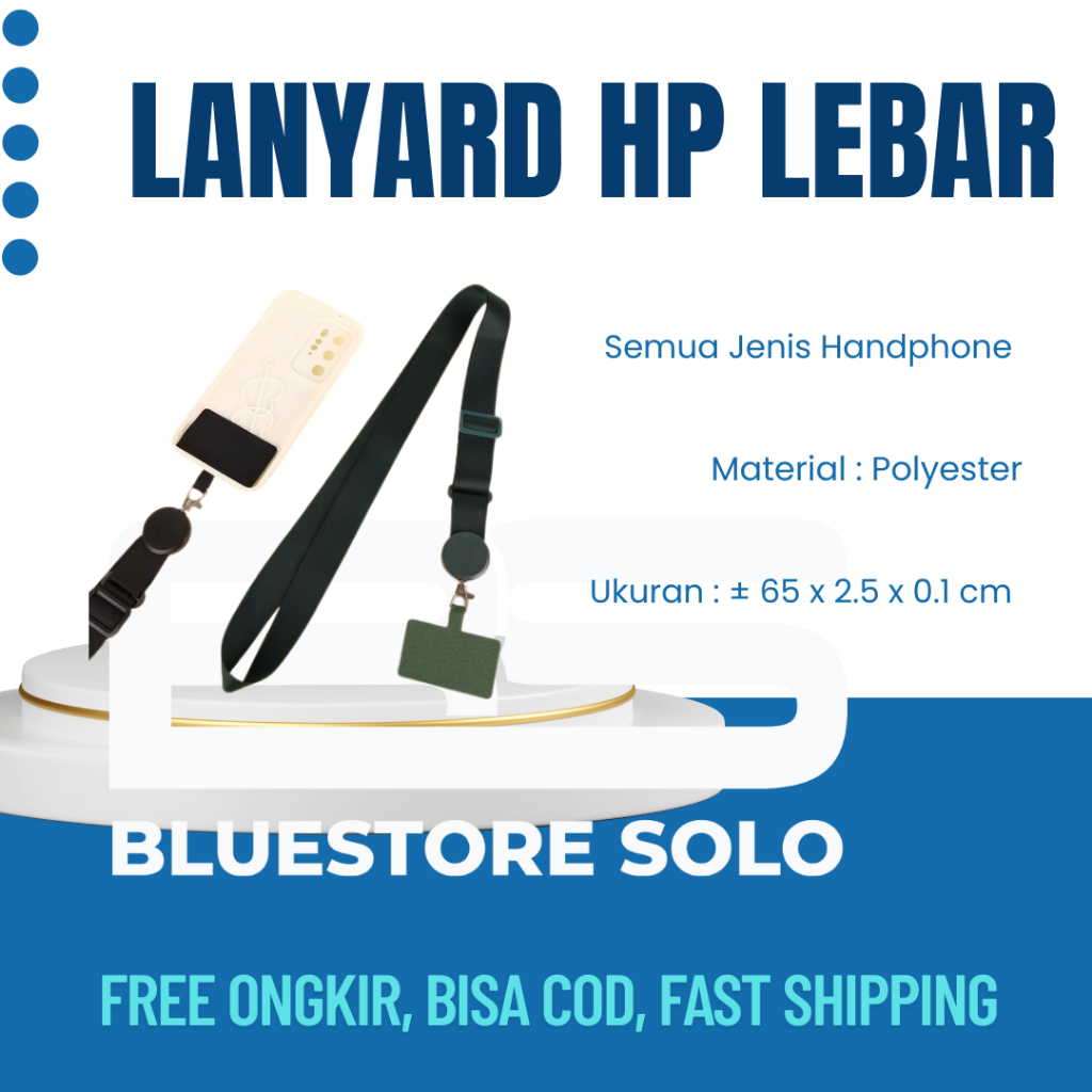 Tali Gantungan HP Lebar Kuat Lanyard Id Card Strap Kalung Leher Tali Sling Case HP