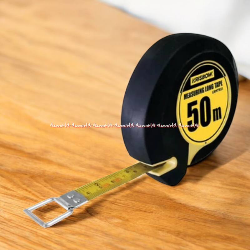 Krisbow 50meter Measuring Long Tape Alat Meteran Panjang 50m Warna Kuning Hasil Pengukuran Akurat Di