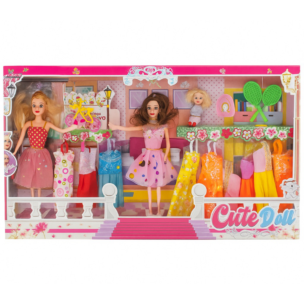 Boneka Barbie cute doll 3 + 9 dress