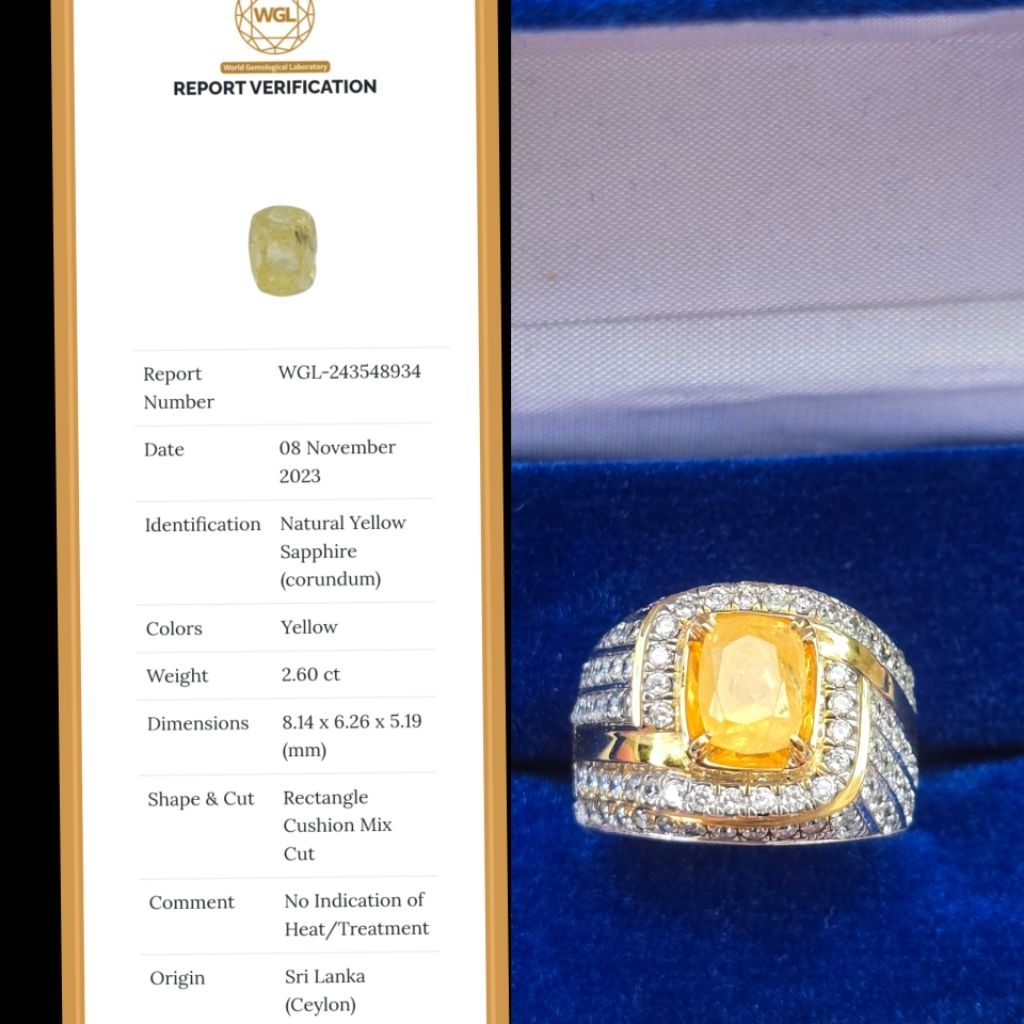 Natural Yellow Sapphire _ No Heat_Ceylon + Memo WGL
