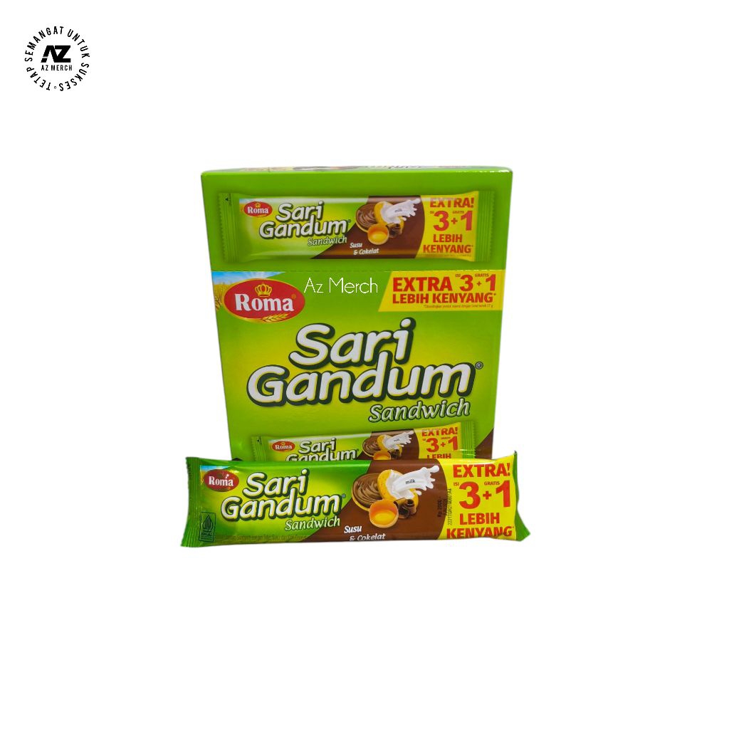 

Sari Gandum Biskuit Coklat 1 Dus isi 12pcs isi 3+1 Lebih Banyak