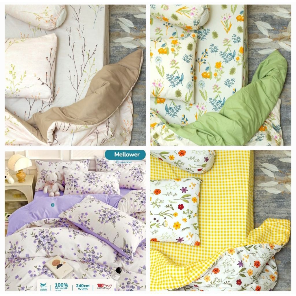 sprei Set Bedcover Motif Aesthetic Ukuran 120 x 200