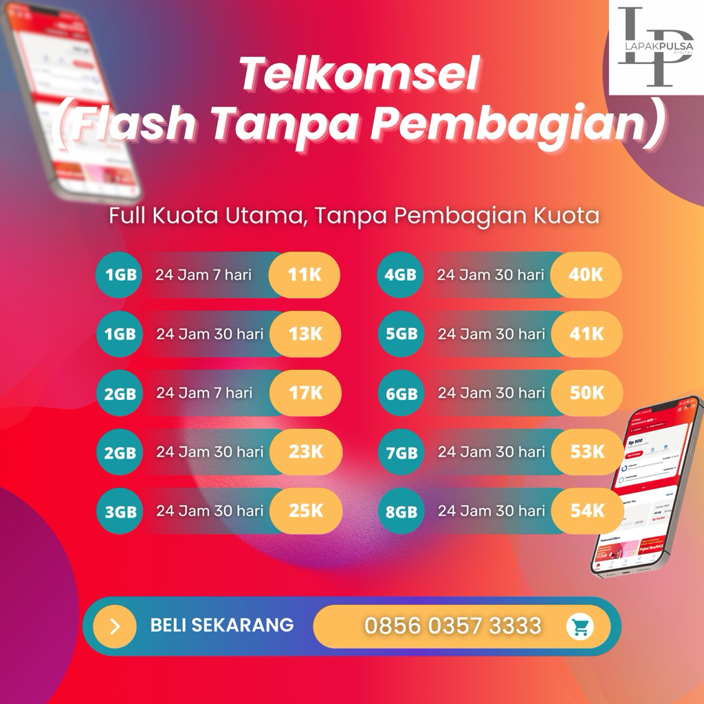 (BACA DESKRIPSI) PAKET DATA INTERNET TELKOMSEL FLASH NASIONAL 3GB 4GB 5GB 6GB 7GB