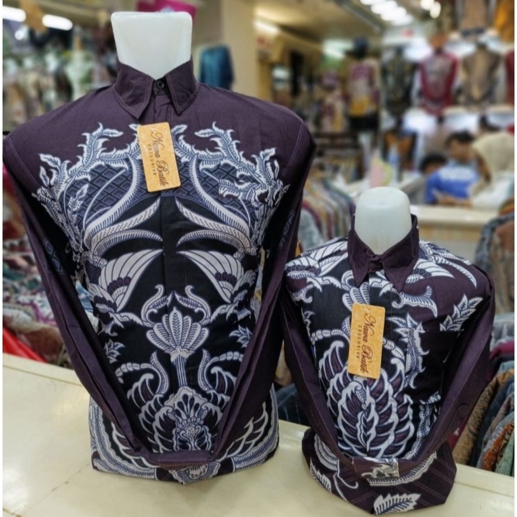 kemeja batik solo premium couple anak dan bapak