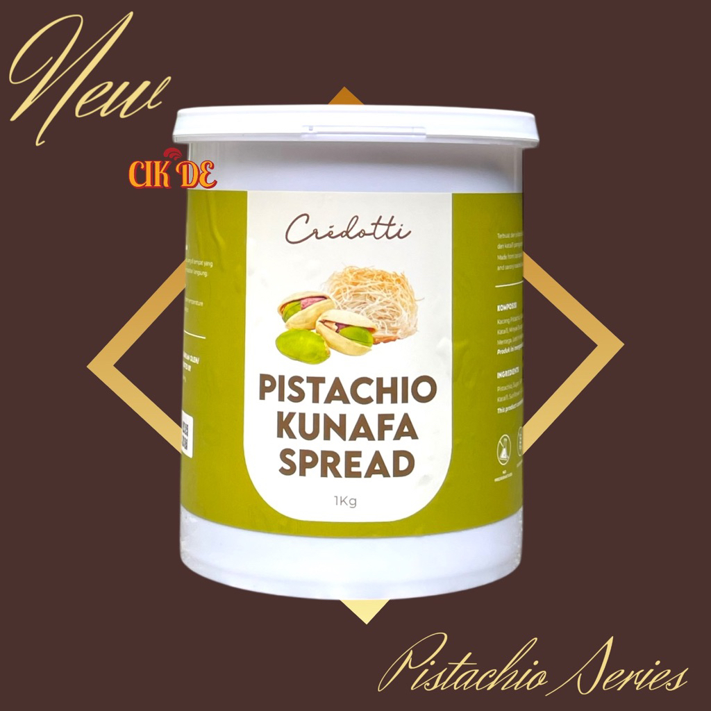 

CREDOTTI Premium Pistachio Kunafa Spread 1000gr/1kg Selai Filling Topping