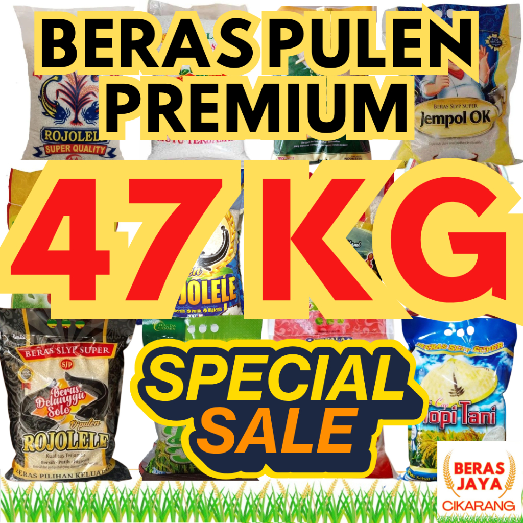 

(SPESIAL SALE SHOPEE!!) Promoo Beras Kualitas Terjamin Bersih Bebas Kutu Super Pulen 47 kg Murah