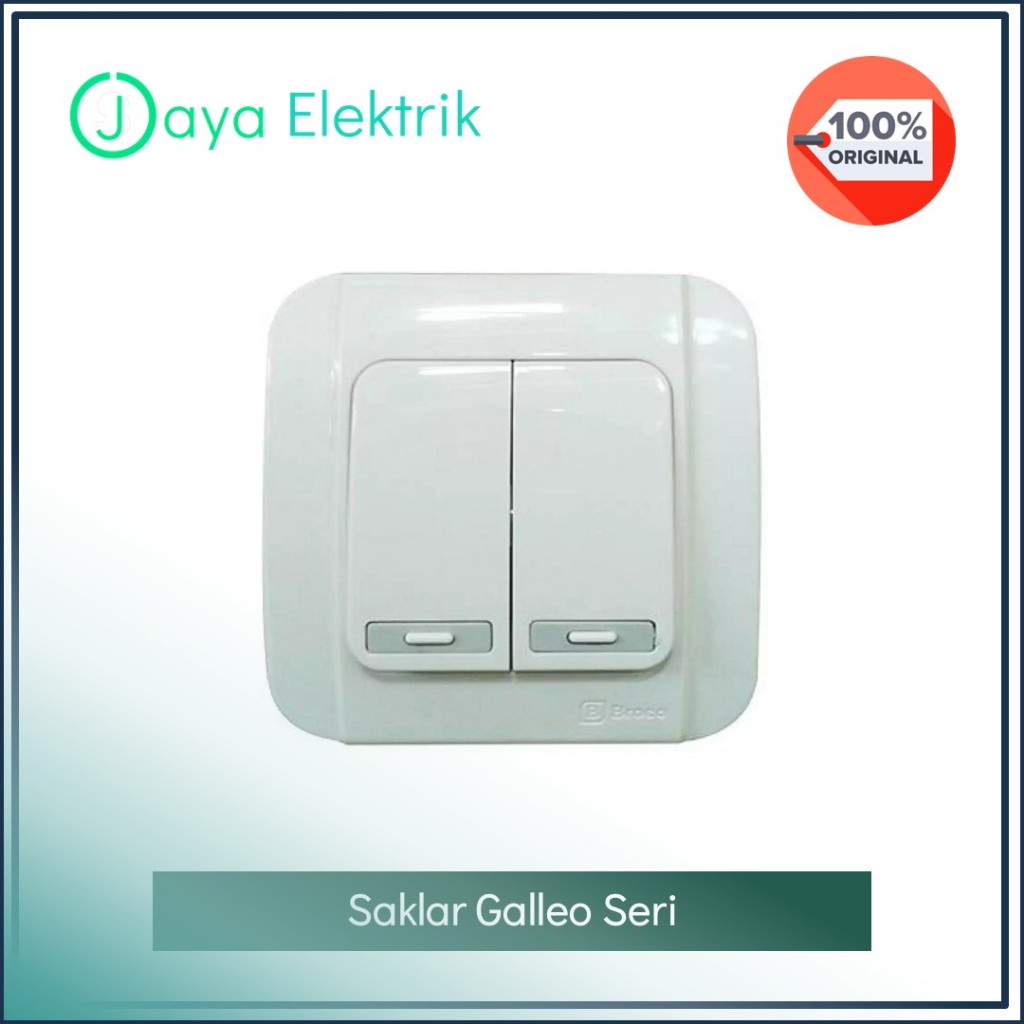 [GROSIR] BROCO GALLEO IB SAKLAR SERI PUTIH WHITE G162 G16255S INBOW TANAM 2 GANG SWITCH DOUBLE