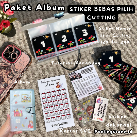 

(BEBAS PILIH STIKER) PAKET ALBUM MENABUNG METODE NOMOR URUT 1-120 / PAKET ALBUM MENABUNG METODE NOMOR URUT 1-240 /PAKET MENABUNG / TANTANGAN MENABUNG / ALBUM NABUNG