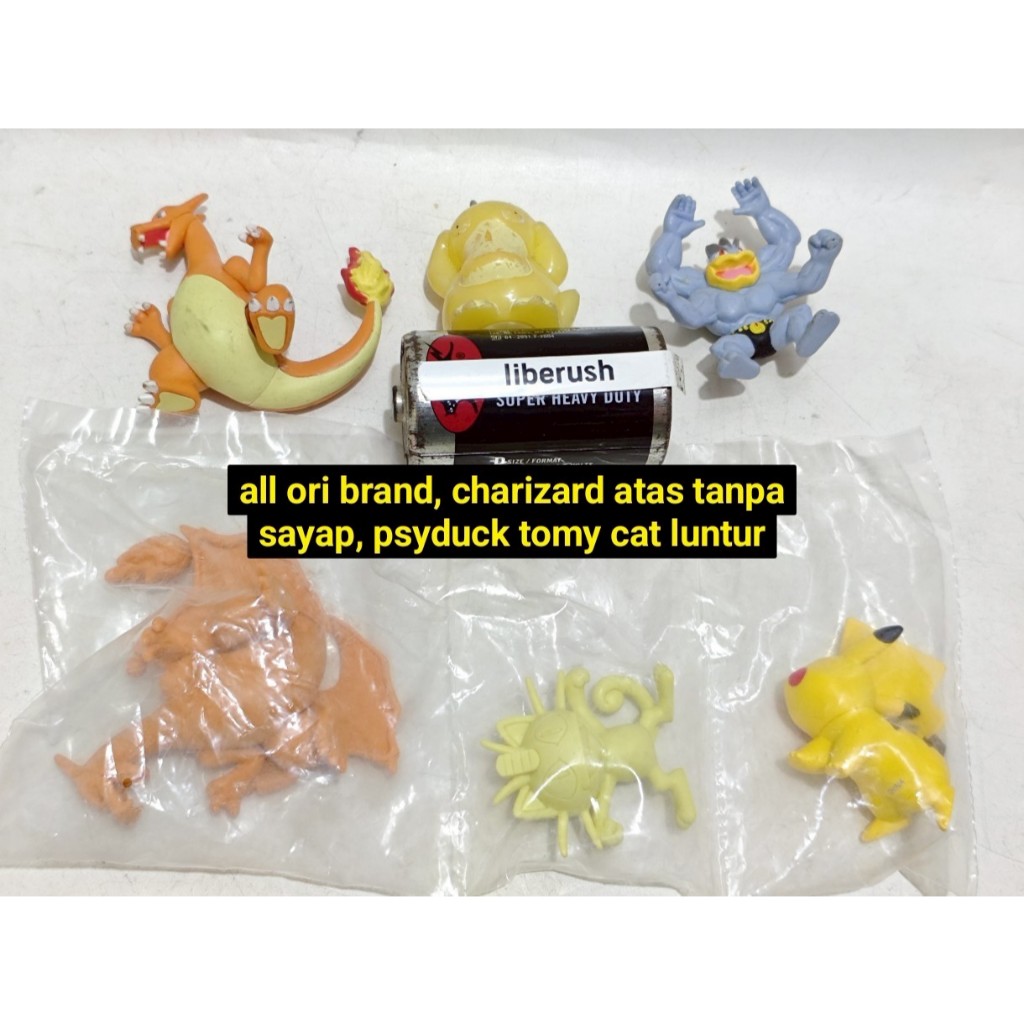 Set nintendo pokemon machoke psyduck charizard meowth pikachu gashapon claw machine gacha capsule fi