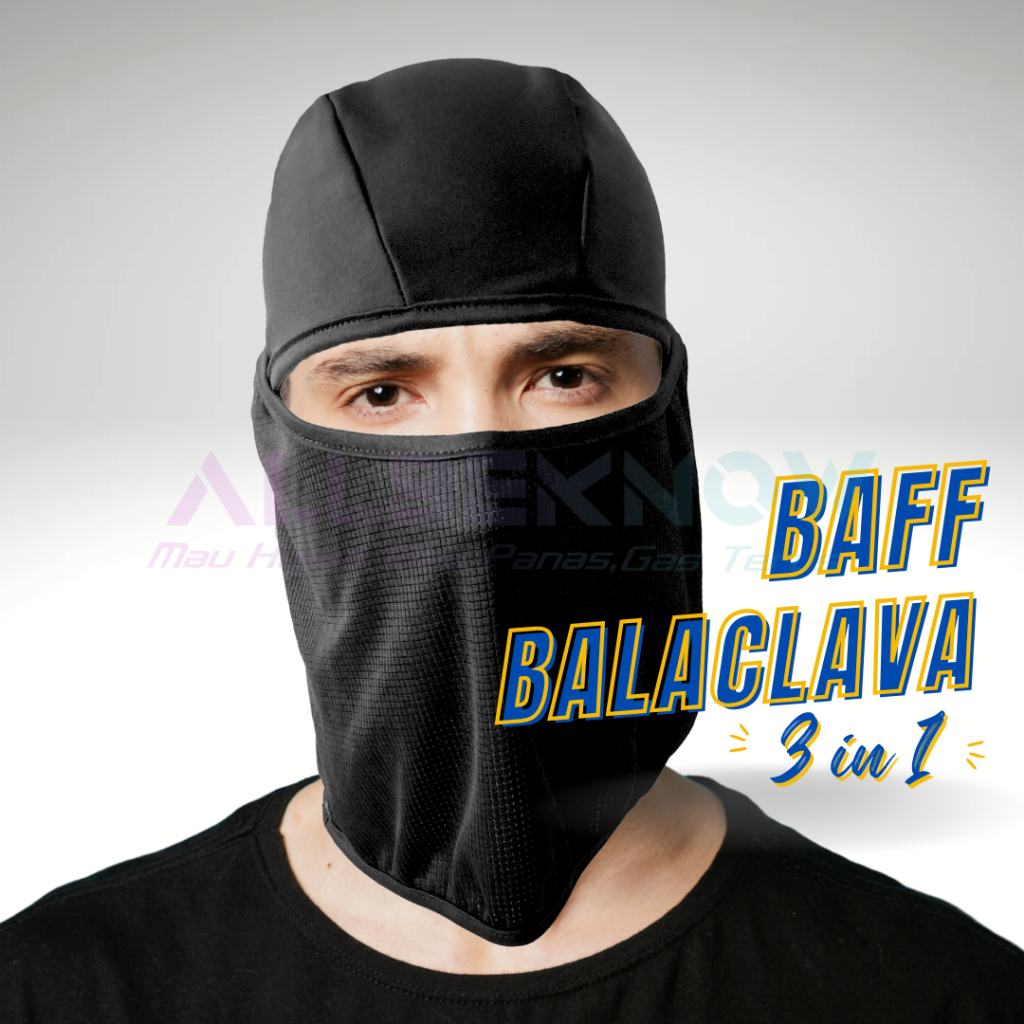 BUFF 3 in 1 - Balaclava quick dry - Masker Motor - Pelindung Wajah - Masker Anti UV - Kupluk Ninja -