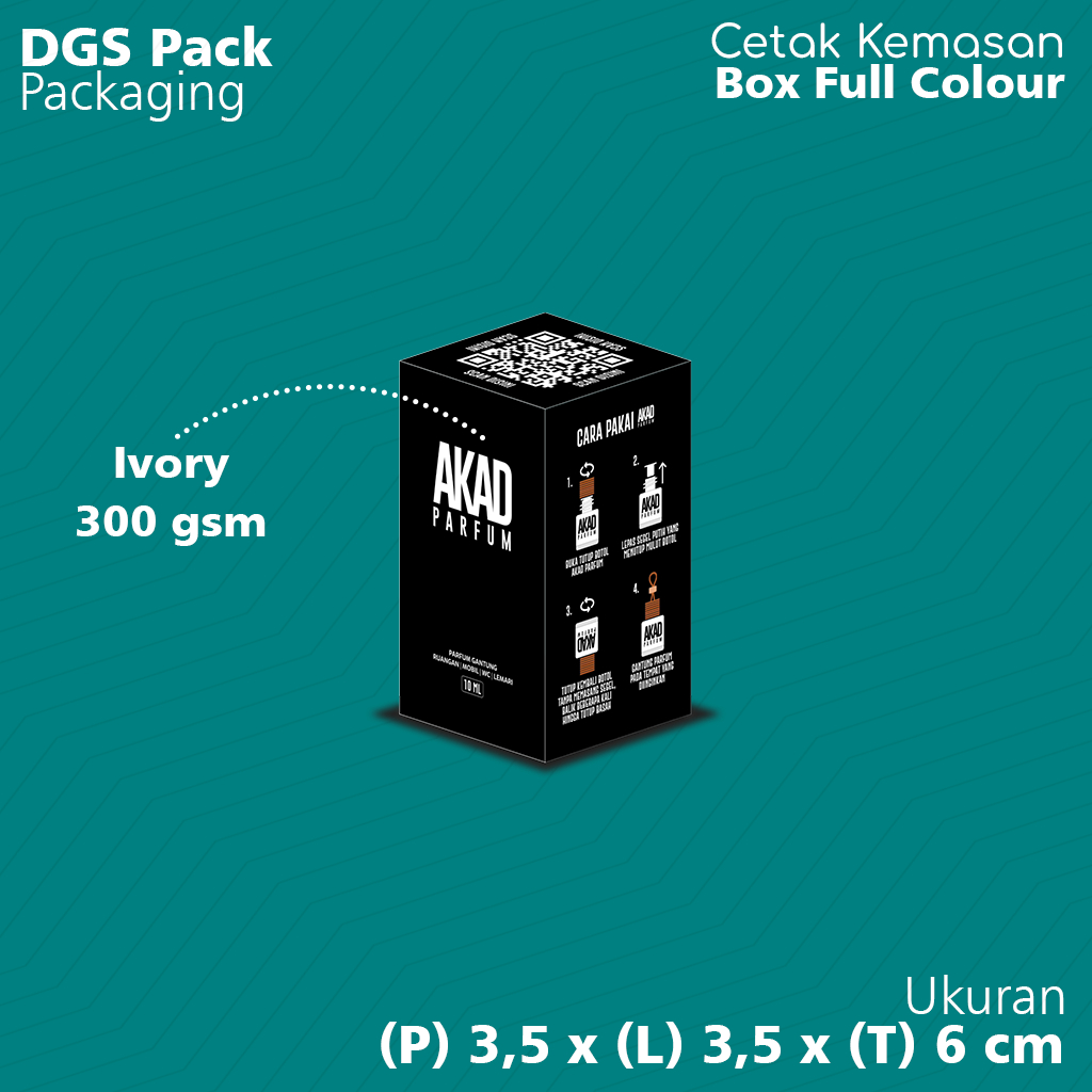 

Box Custom Full Colour/Logo sendiri Ukuran P x L x T = 3,5 x 3,5 x 6 cm