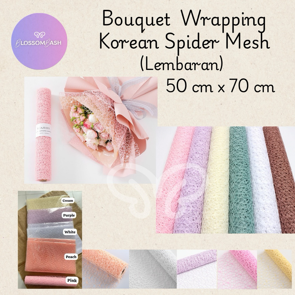 

[ Per Lembar ] Korean Spider Mesh / Spider Mesh / Jaring Buket / Korean Mesh Wrapping