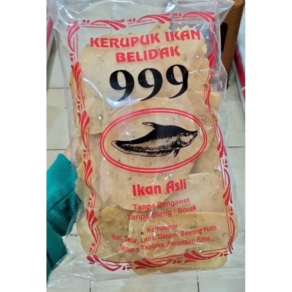 

Kerupuk Ikan Belidak 999 / Kerupuk ikan Belida Sahang / Krupuk ikan Pipih / Oleh oleh khas Pontianak / Kerupuk Mentah