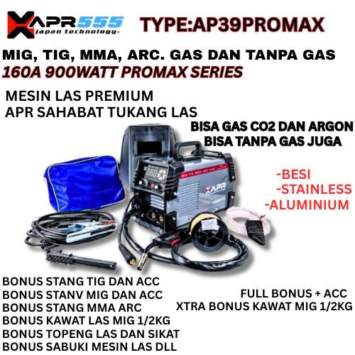 Mesin Las MIG TIG MMA 900Watt APR Type AP39PRO DAN AP39PROMAX DAN DEKWE GARANSI