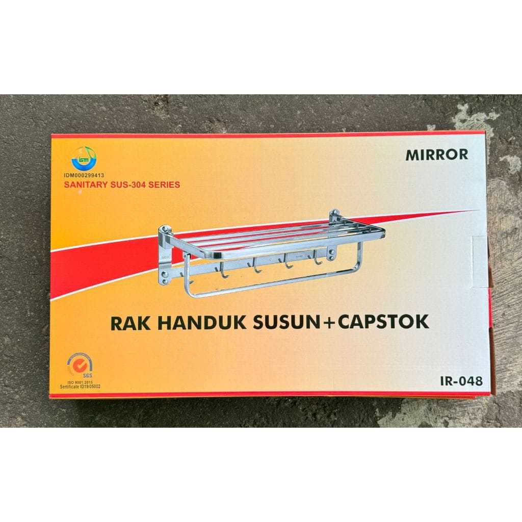 RAK HANDUK IGM SUSUN+CAPSTOK RAK HANDUK GANTUNGAN KAMAR MANDI IR-048