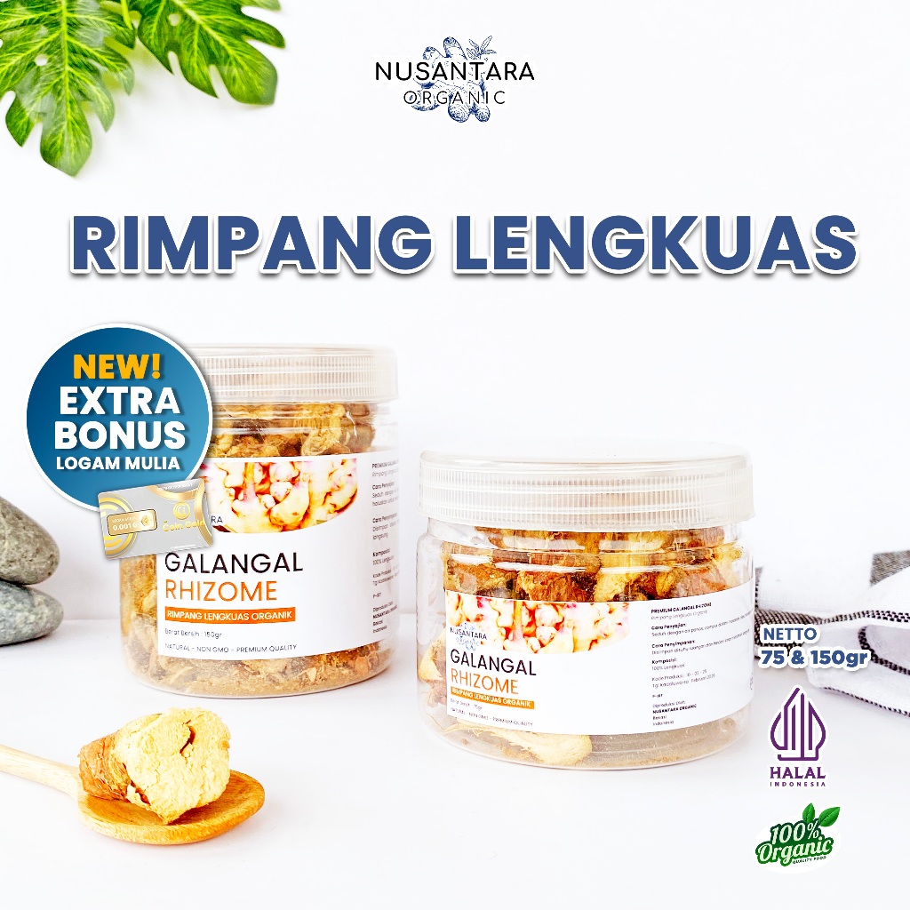 

Nusantara Organic Lengkuas Kering Rempah Alami Dried Galangal Slice Masak Tradisional Sehat