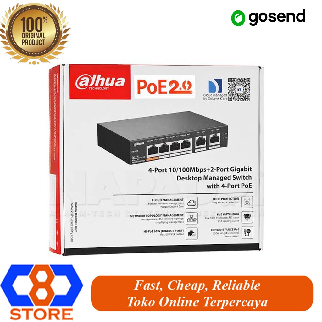 DAHUA POE CS4006 CLOUD SWITCH ( 2+4POE ) 60 W