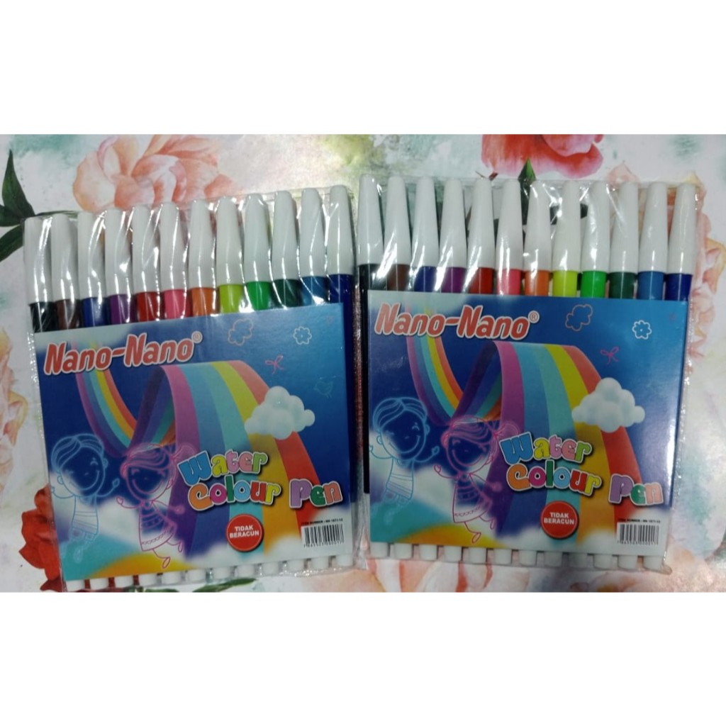 

12 set Cat Mewarnai gambar/ 12 Warna Nano Nano.pena warna air