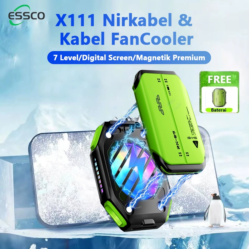 Fancooler X111 Wireless FunCooler Rechargeable Battery Magnetic Pendingin HP 7 Level LED Display