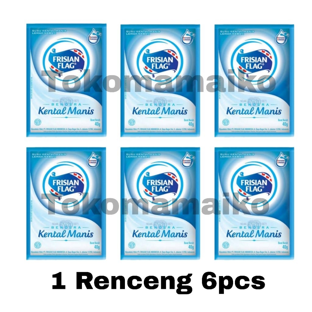 

Susu Frisian Flag Kental Manis 38g Sachet - 1 Renceng Isi 6pcs