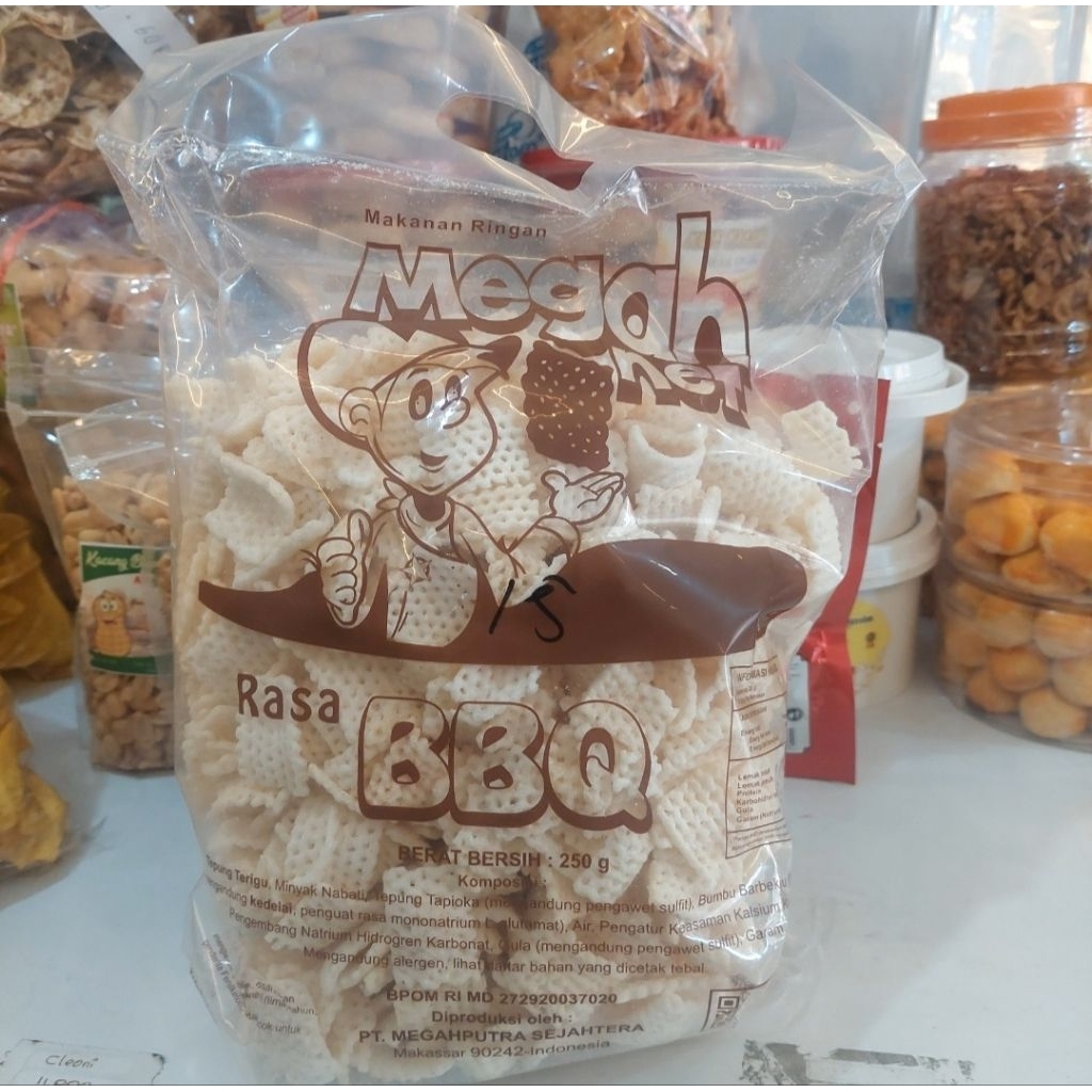 

Kerupuk Jaring Megahnet 250gr | Snack Jaring Balado BBQ Original - Camilan Gurih Renyah