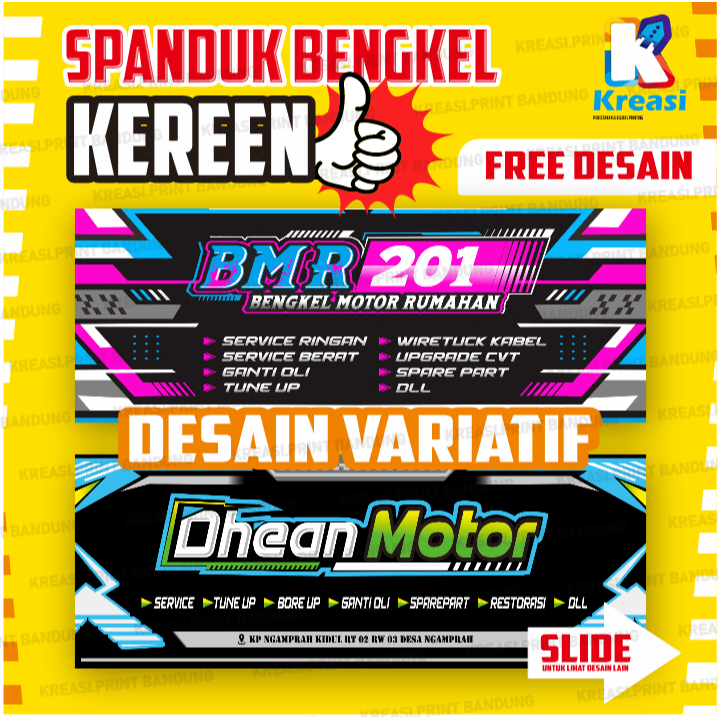 SPANDUK BENGKEL MOTOR MOBIL / BANNER BENGKEL