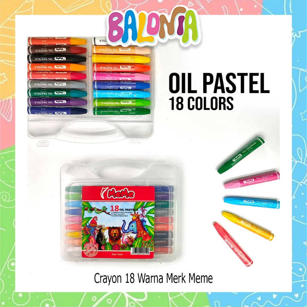 

Crayon 18warna, oil pastel, krayon warna, mewarnai