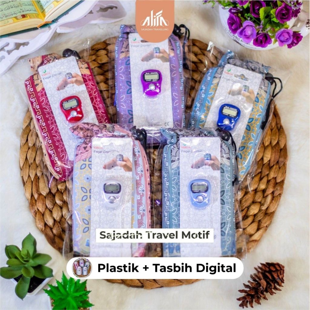 Sajadah Travel Free Plastik + Tasbih Digital Oleh Oleh Haji dan Umroh Sajadah Oleh Oleh Umroh | Saja