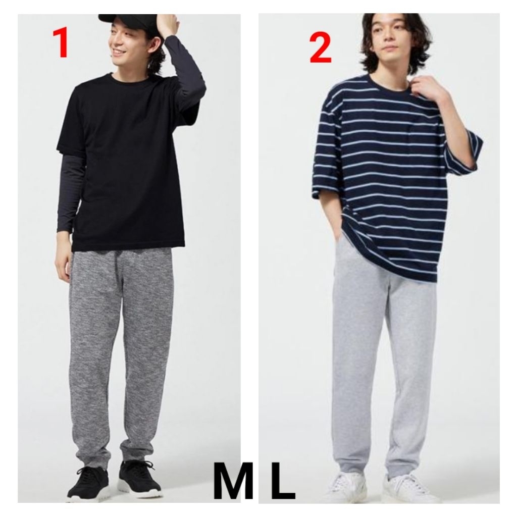 Celana panjang Jogger dewasa pria Uniqlo M L joger training abu