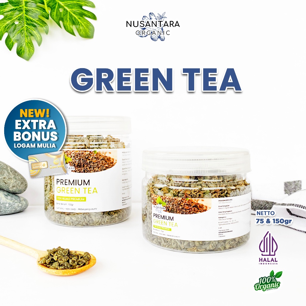 

Nusantara Organic Green Tea Alami Dried Greentea Asli Organik Minuman Sehat Herbal