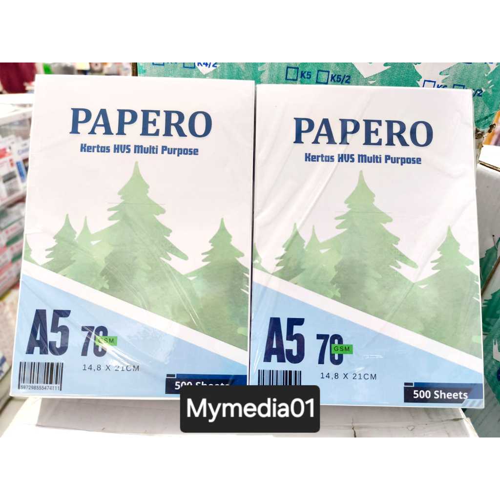 

KERTAS HVS A5 KERTAS HVS PUTIH A5 PAPERO ISI 500LEMBAR/RIM TERMURAH ECER 1RIM