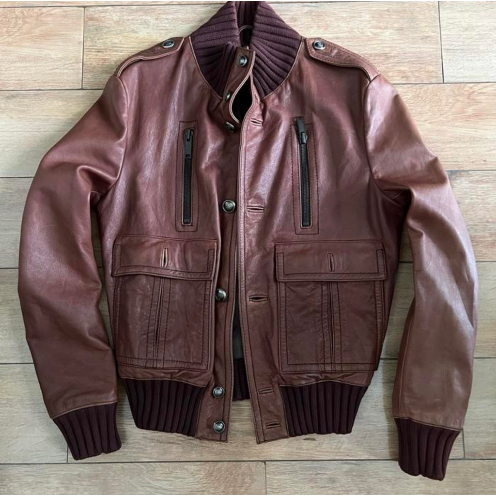 Leather Flight Jacket Type A1 Size M Slim Fit