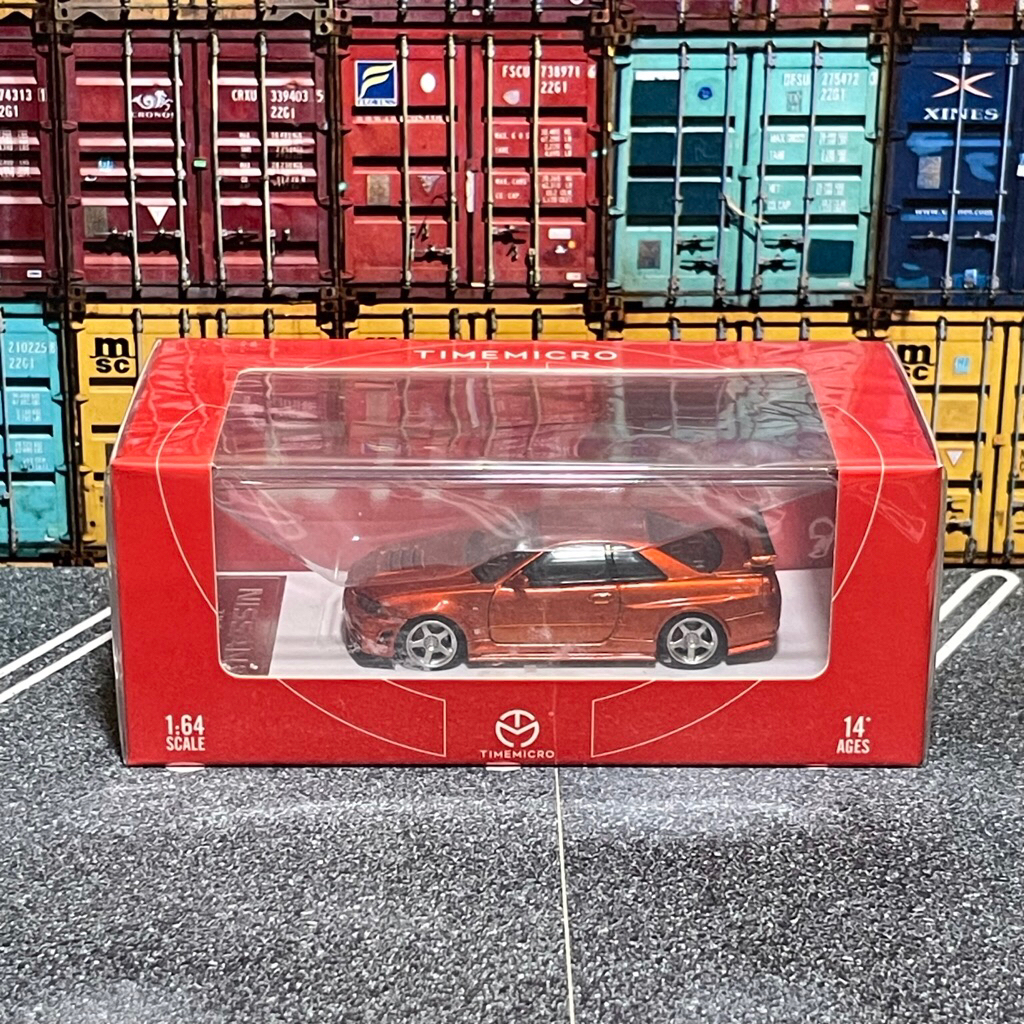 Diecast 1:64 Time Micro Nissan Skyline GTR R34 Orange