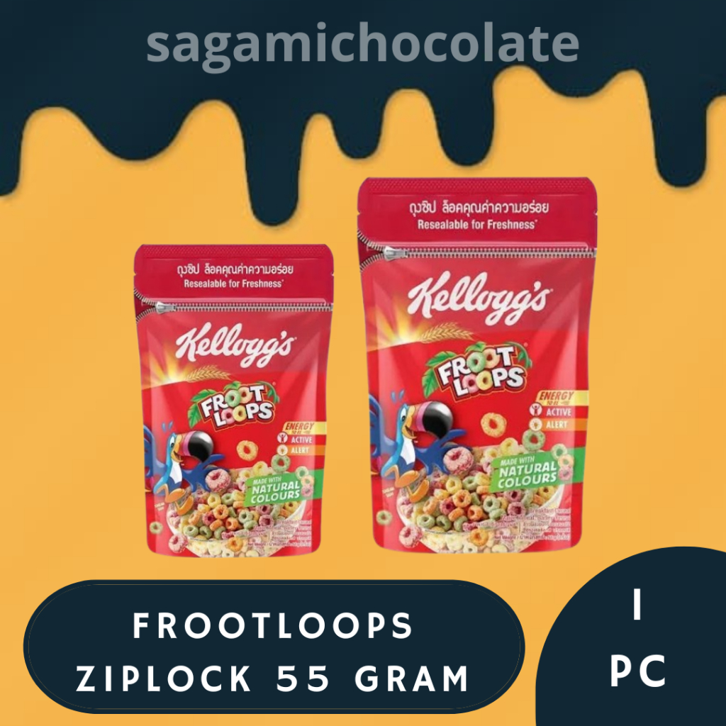 

KELLOG FROOT LOOPS KEMASAN POUCH ZIPLOCK 55 GRAM 1 PC