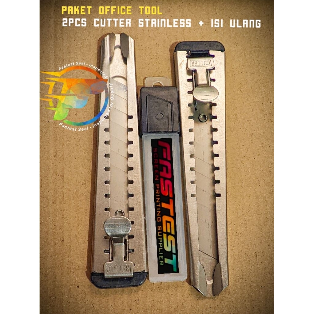 

paket office tool cutter stainless| cutter stainless estetik | cutter stainless bagus presisi