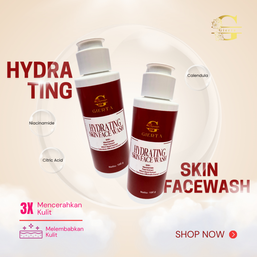 GIERTA Hydrating Facewash 100 gr / Sabun Cuci Muka Semua Jenis Kulit /Sabun Wajah Mencerahkan Kulit 
