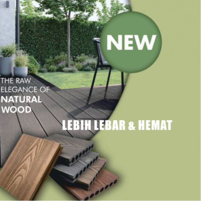 WPC Decking Outdoor Lantai Kayu CHAMPION | Lantai Decking Kayu WPC Outdoor Anti Air