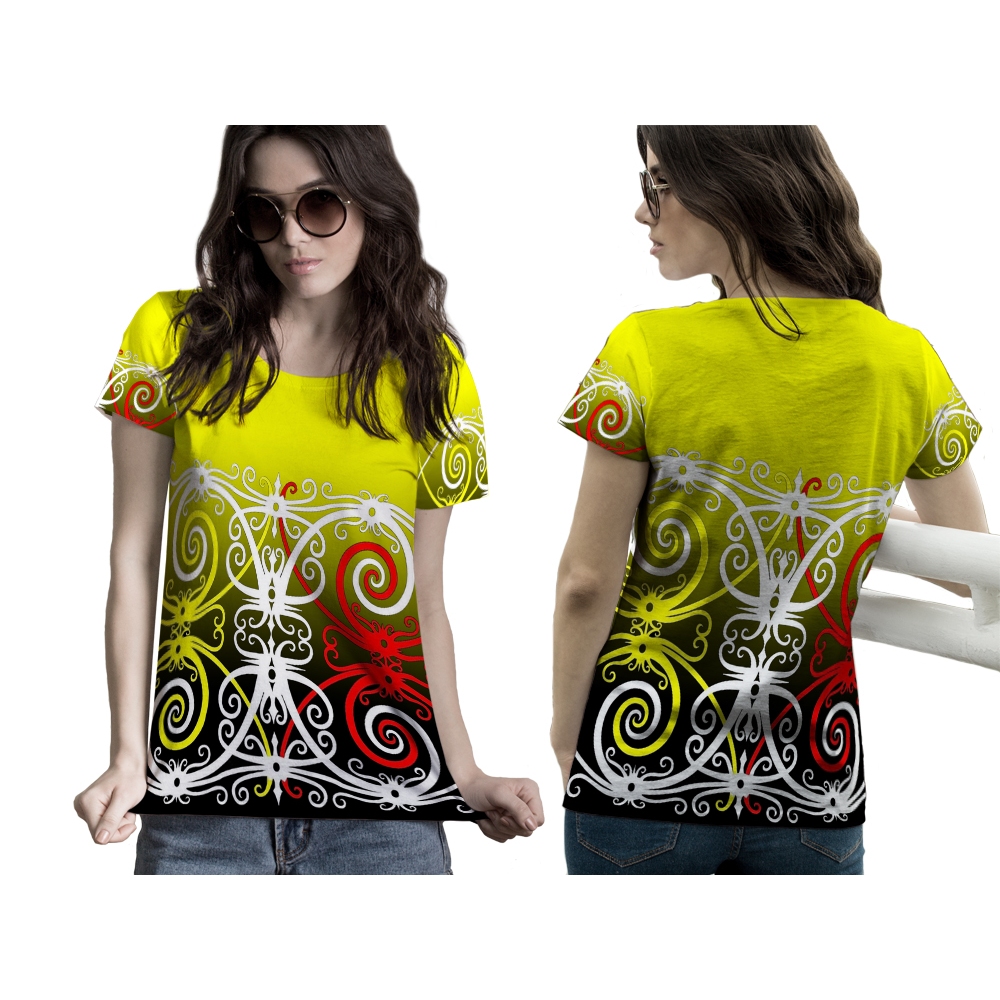 Baju Koas Cewek Motif Batik Dayak Kalimantan Terbaru