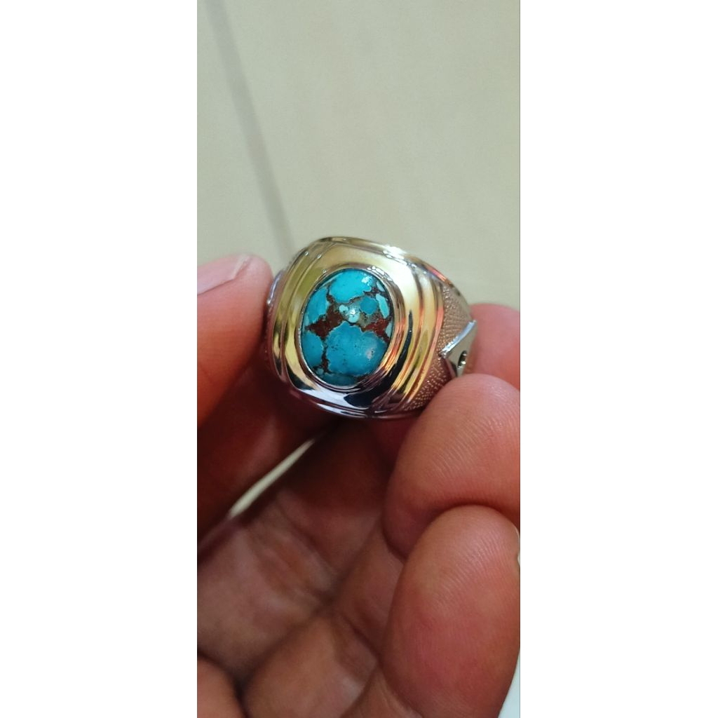 Pirus Mesir ceplok kuro Ring Monel handmade mewah