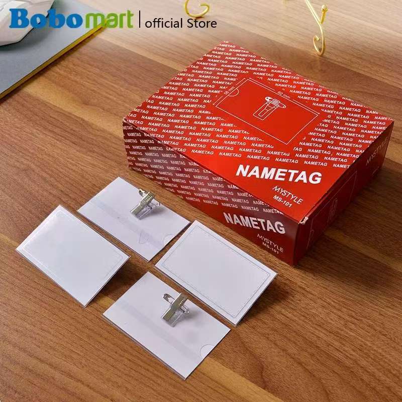 

BOBOMART 1PCS PLASTIK NAME TAG JEPIT PENITI MYSTYLE MS-101