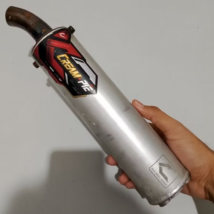 Knalpot motor racing cream pie second like new rx king supra jupiter original copotan preloved murah
