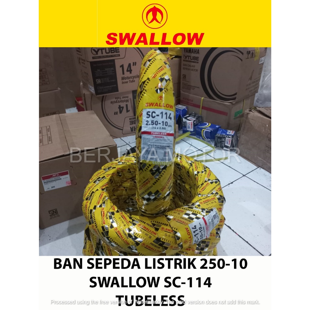 BAN LUAR SEPEDA MOTOR LISTRIK 250-10 SWALLOW SC-114 TUBELESS