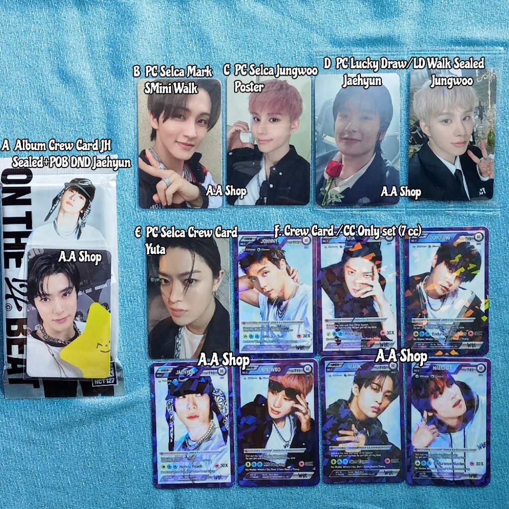 Ready NCT 127 6th Album Walk Crew Card Jaehyun set POB DND Sealed PC Selca Yuta Smini Mark Poster Ju