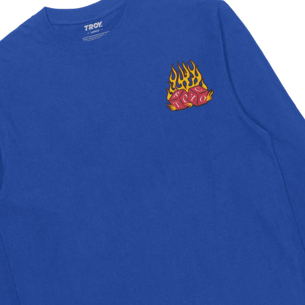Troy Company Longsleeve Tshirt Royal Blue Bloomed Life - Kaos Lengan Panjang Biru Benhur LS 3163
