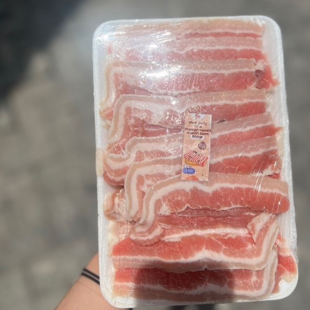 

smagyeopsal Import Pork Belly Korean BBQ Premium Samgyeopsal Cut 2mm 500gram
