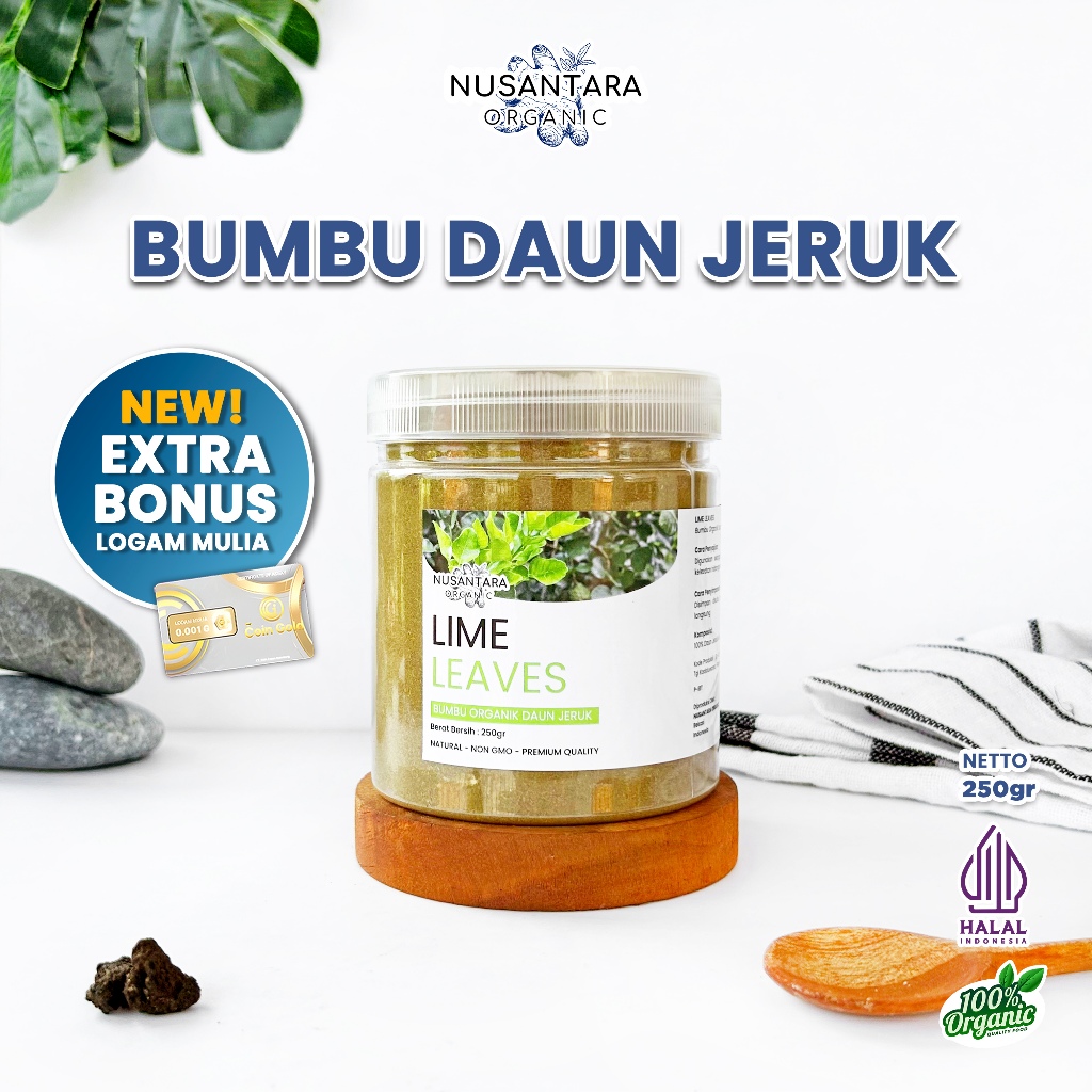 

Nusantara Organic Daun Jeruk Lime Powder Asli Bubuk Instan Organik Bumbu Masakan Sehat 250gr