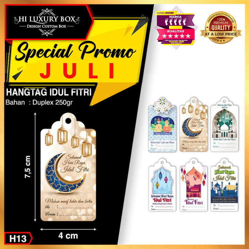 

Hangtag | Label Baju | Hangtag Idul Fitri | Duplex | Murah | 7.5x4 H13