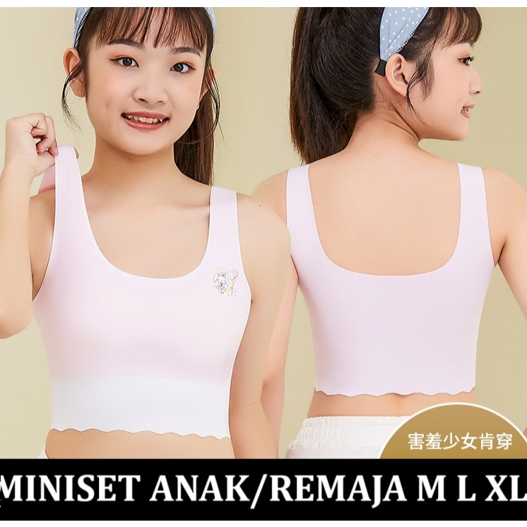 8622 Premium Miniset Bra anak sekolah Remaja original import pelajar Seamless Tanpa Kawat BH Wanita 