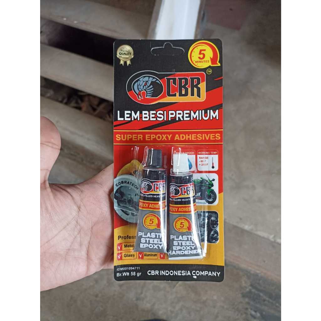 LEM BESI LEM EPOXY 2 KOMPONEN CBR 58GR 5 MENIT 1 PCS
