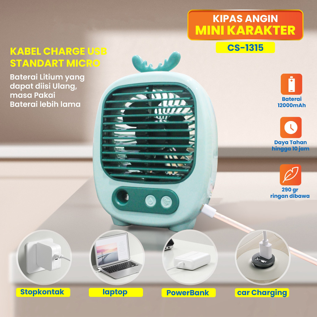Kipas Angin Mini Portable Nano Spray 2 in 1 Adem bisa Isi Air Dan Aromaterapi Tahan Lama / Mini Fan 
